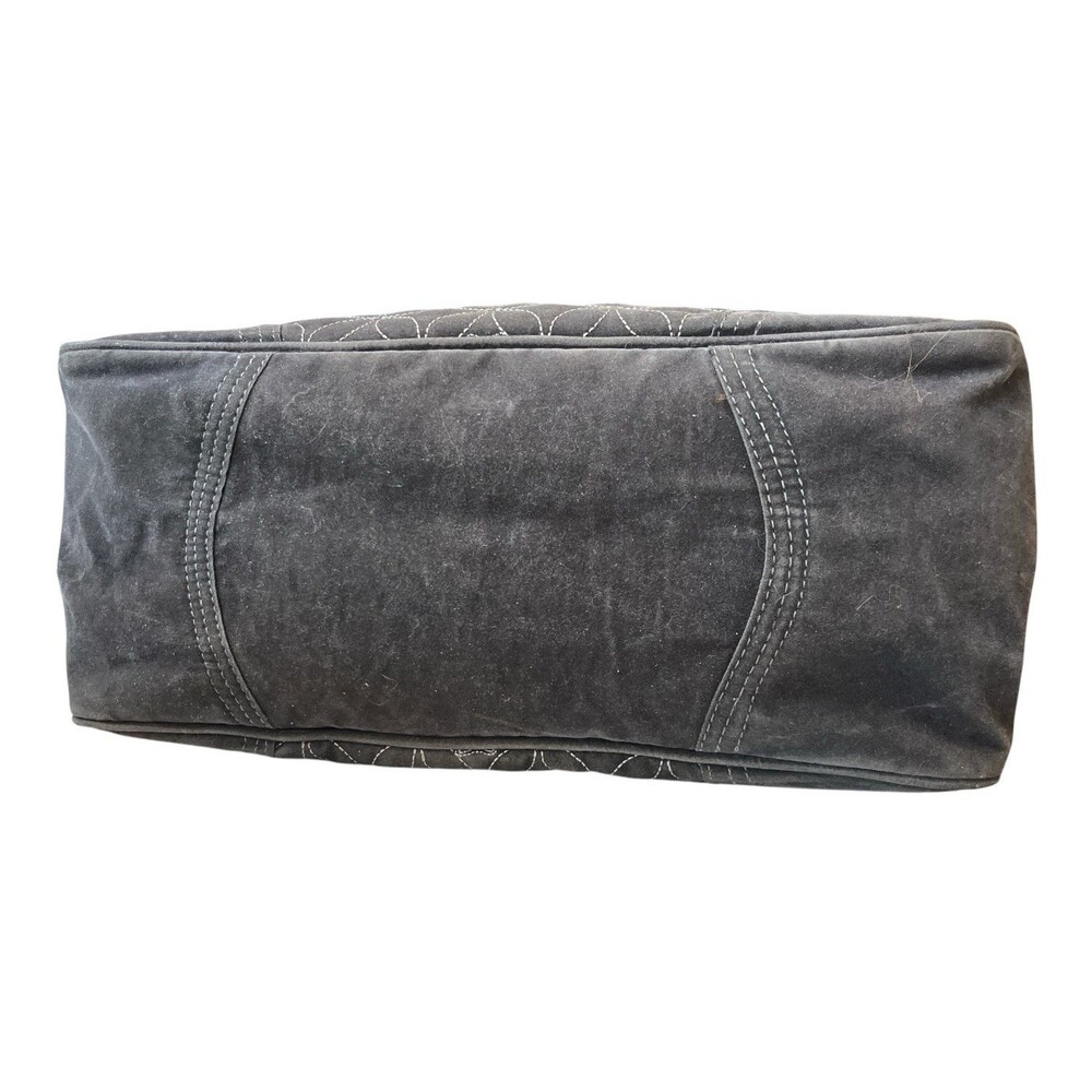 Fox Racing Suede Purse Handbag Shoulder Logo Gray 14 x 12 x 5-1/2" READ - Picture 6 of 10